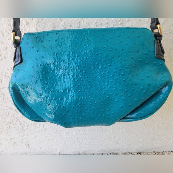 Marc By Marc Jacobs Teal Ostrich Embossed Cresant Shape Bag - Picture 4 of 10